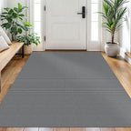 EARTHALL Woven Area Rug 4x6 Ft Washable Rugs for Entryway Non Slip Braided Throw Rugs Bedroom Carpet Cotton Entry Rug Cotton Floor Carpets for Bedroom Dining Room Living Room, Dark Gray