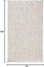SAFAVIEH Natural Fiber Collection Area Rug - 6' x 9', Silver & Natural, Handmade Woven Fringe Jute, Ideal for High Traffic Areas in Living Room, Bedroom (NF826G)