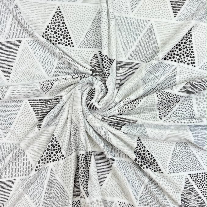 Serafina Home Throw Blanket: Velvety Soft, Durable Fleece Accent for Bed or Couch (Triangle Geo, 50 x 60 inches)