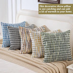 AmHoo Boho Chenille Pillow Cover Decorative Tufted Pillowcase for Couch Bed Sofa Bedroom Living Room Modern 18 x 18-Inch Grey