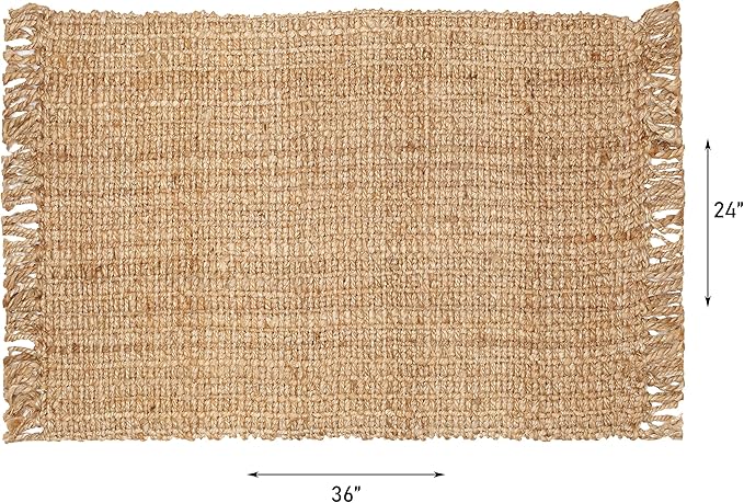 Hausattire Hand Woven Jute Rug 2'x3' - Natural,Reversible Farmhouse Boho Accent Rustic Rugs for Kitchen,Living Room,Bedroom,Entryway Rag Rug|Decorative Floor Rugs-24x36 Inches