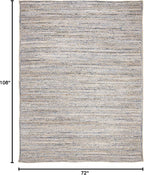 SAFAVIEH Cape Cod Collection Area Rug - 6' x 9', Natural & Blue, Handmade Flat Weave Jute, Ideal for High Traffic Areas in Living Room, Bedroom (CAP250A)