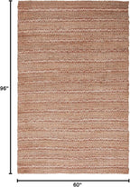 SAFAVIEH Natural Fiber Collection Area Rug - 5' x 8', Rust & Natural, Handmade Flat Weave Stripe Jute & Cotton Jute, Ideal for High Traffic Areas in Living Room, Bedroom (NFB655P)