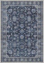 GENIMO Area Rug 2x3 Doormat, Machine Washable Low Pile Rugs, Small Retro Chenille Entryway Mat for Entrance, Hallway, Kitchen and Corridor, Distressed Navy Blue