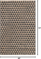 Unique Loom Chindi Jute Collection Area Rug (4' 1" x 6' 1" Rectangle, Black/ Natural)