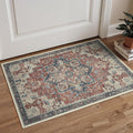 GENIMO Area Rug 2x3 Doormat, Machine Washable Low Pile Rugs, Small Retro Chenille Entryway Mat for Entrance, Hallway, Kitchen and Corridor, Bordeaux