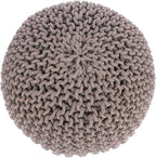 Moro Knitted Cotton 20 x 20 Round Pouf,Furniture,Primary Living Space,Bean Bag Chairs & Lazy Sofa Chair,Brown