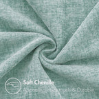 MIULEE Pack of 2 Couch Throw Pillow Covers 12x20 Inch Soft Aqua Green Chenille Lumbar Pillow Covers for Sofa Living Room Spring Home Decor Couch Solid Dyed Cases