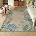 LIVEBOX Modern Easy Jute 5x7 Outdoor Rug, Washable Area Rugs for Living Room Patio Coastal Animal Indoor Outdoor Rug, Boho Farmhouse Non Slip Carpet for Backyard Foyer Dining Room(Olive, 5'x7')