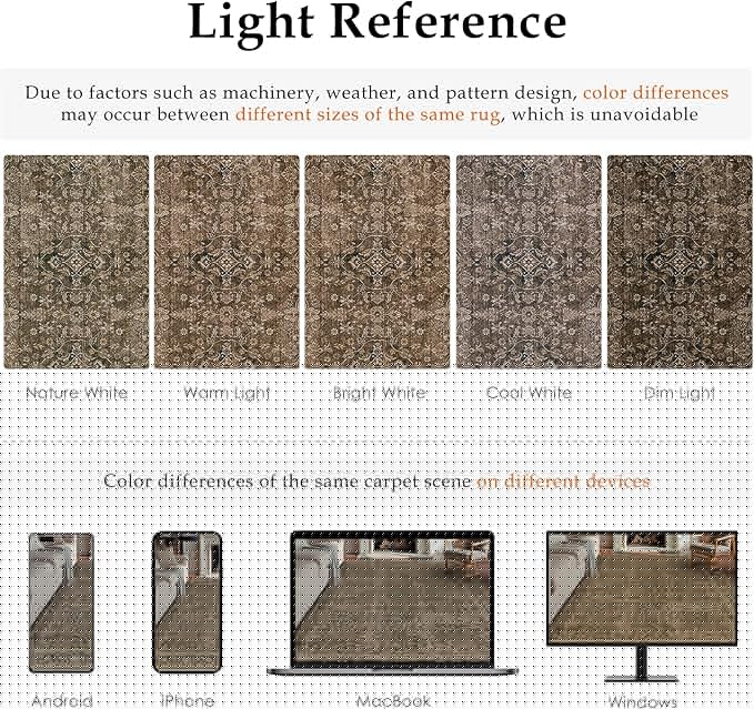 Area Rug 5x7 Brown Washable Vintage Living Room Carpetb Traditional Distressed Bedroom Indoor Soft Non Slip Large Rug Retro Thin Low Pile Floor Cover for Office Dining Room