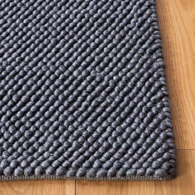 SAFAVIEH Area Rug 8x10 - Natura Collection - Large - Dark Grey, Handmade Wool Blend, Textured Design, Ideal for Living Room, Bedroom, Dining Space (NAT425H)