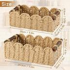 Storage Basket Wicker Baskets for Organizing Toilet Paper Storage Basket for Toilet Tank Top,Beige