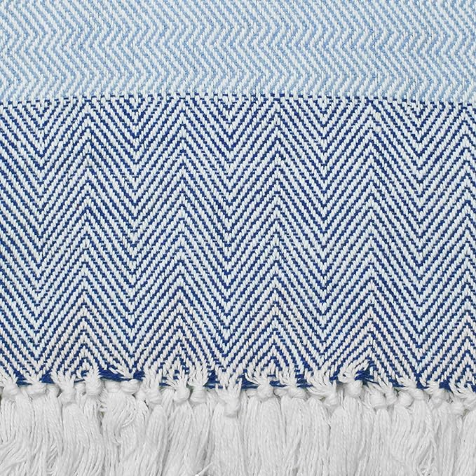 DII Diamond Stitch Woven Throw, Organic Modern, 50 x 60, Aqua