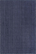 Unique Loom Braided Jute Collection Area Rug - Dhaka (6' 1" x 9' Rectangle, Navy Blue)