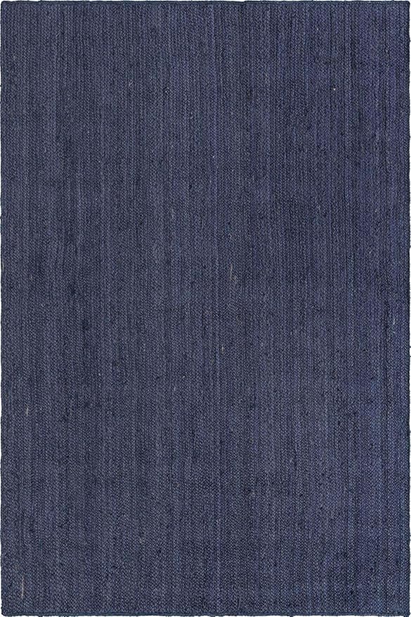 Unique Loom Braided Jute Collection Area Rug - Dhaka (6' 1" x 9' Rectangle, Navy Blue)