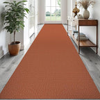 EARTHALL Runner Rug 3x18 Ft Washable Runners for Hallways Extra Long Woven Non Slip Entryway Runner Braided Kitchen Runner Indoor Outdoor Carpet Runners for Hotels, Officel, Stair, Rustic Orange/Tan
