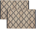 · REDEARTH · Jute Cotton Area Rug - 2'x3' Rectangular Rug, Sustainable Handwoven, Non-Shedding, Soft & Durable – Reversible, Neutral Tones for Home Décor in Living Room, Dining Room, Bedroom, Set of 2