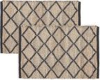 · REDEARTH · Jute Cotton Area Rug - 2'x3' Rectangular Rug, Sustainable Handwoven, Non-Shedding, Soft & Durable – Reversible, Neutral Tones for Home Décor in Living Room, Dining Room, Bedroom, Set of 2