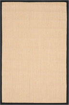 SAFAVIEH Area Rug 6x8 - Natural Fiber Collection - Maize & Black, Sisal, Woven Design with Border (NF141A)