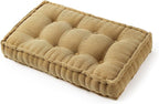 DormCo Rainha - Ultra Thick Tufted Floor Pillow - Natural Tan 23.60" x 40.15" x 7.85"D