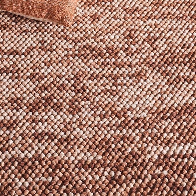 SAFAVIEH Area Rug 5x8 - Natura Collection - Rust & Brown, Handmade Wool Blend, Textured Design, Ideal for Living Room, Bedroom, Dining Space (NAT425P)