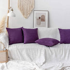 Home Brilliant Purple Pillow Covers Decorative Lined Linen Square Pillow Cases Throw Pillows for Couch Sofa Bed, Set of 4, 18 inch