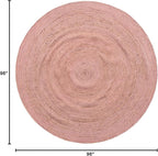 Unique Loom Braided Jute Collection Area Rug - Dhaka (8' Round, Light Pink)