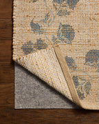 Loloi Chris Loves Julia Rue Collection RUE-05 Natural/Denim 2'-3" x 3'-9" Accent Rug Jute Neutral Floral Living Room Bedroom Rug