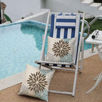 DFXSZ Brown Blue Flower Pillow Covers 20x20 Inch Set of 2 Summer Outdoor Waterproof Decor for Home Patio Funiture Garden Living Room Cushion Cover 002F20