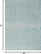 Nourison Home Positano Aqua 5' x 7' Area Rug - Easy Clean, Non Shedding, Bed Room, Living Room, Dining Room, Kitchen (5' x 7')