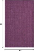 SAFAVIEH Area Rug 5x8 - Natural Fiber Collection - Purple, Handmade Jute, Farmhouse Style, Chunky Textured Thick Pile (NF447B)