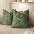 AELS Boho Decorative Textured Throw Pillow Covers 16x16, Modern Mid Century Rainbow Tufted Pillow Case, Farmhouse Rustic Geometric Woven Cushion Case for Bed Couch Sofa, Olive Green