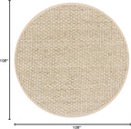 SAFAVIEH Area Rug 9' Round - Natural Fiber Collection - Large - Natural & Beige, Seagrass, Basketweave Pattern with Border (NF114A)