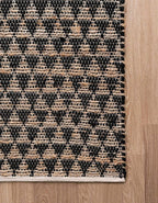 Unique Loom Chindi Jute Collection Area Rug (7' 1" x 10' Rectangle, Black/ Natural)