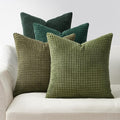 Topfinel Throw Pillows Covers for Couch Living Room Decor-Green Christmas Holiday 4 Pack Toss Cushion Case-Vintage Fluffy Large Bedroom Shams 18x18 Inch Set of 4,(45cm)