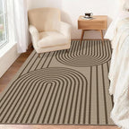 Outdoor Rug Easy Jute Rug 3x5 Entryway Porch Area Rug Indoor Foyer Outdoor Patio Door Mat Washable Non-Slip Low Pile Brown Rainbow Throw Carpet for Living Room Kitchen Bedroom Balcony Floor Mats
