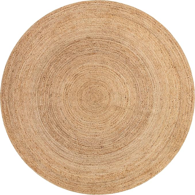 Unique Loom Braided Jute Collection Area Rug - Dhaka (10' Round, Natural)