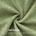 MIULEE Pack of 2 Couch Throw Pillow Covers 14x24 Inch Spring Soft Sage Green Chenille Lumbar Pillow Covers for Sofa Living Room Solid Dyed Cases