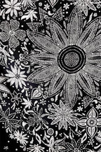 Neasow Bohemian Tapestry Wall Hanging,Black and White Floral Tapestry with Dotted Daisy Medallion Print Bedroom Boho Hippie Home Decor, 70×90 inches