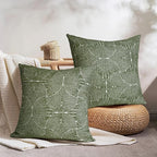 AELS Boho Decorative Textured Throw Pillow Covers 22x22, Modern Mid Century Rainbow Tufted Pillow Case, Farmhouse Rustic Geometric Woven Cushion Case for Bed Couch Sofa, Olive Green