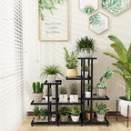 Plant Stand Indoor Corner Plant Stand Window Sill Plant Shelf for Bonsai Tree Live Plants Indoor Outdoor Metal Flower Rack for Apartment Decor Patio Decor, (6-Tier 16 Potted)