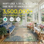 LIVEBOX Modern Easy Jute Outdoor Rug 8x10, Washable Rugs for Living Room Indoor Outdoor Non Slip Large Patio Coastal Animal Farmhouse Area Rugs, Carpet for Backyard Office Decor(Olive 8'x10')