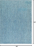 Washable Indoor Outdoor Rug Weather Resistant Carpet Modern Solid for Porch Deck Balcony Backyard Patio Rug 5x7 Aqua Blue