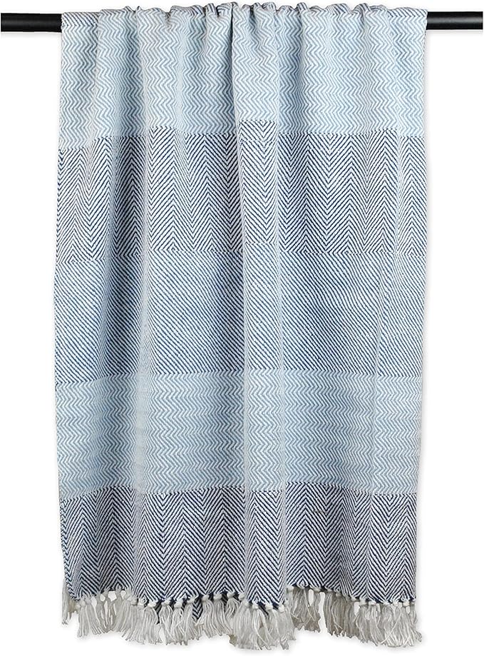 DII Diamond Stitch Woven Throw, Organic Modern, 50 x 60, Aqua