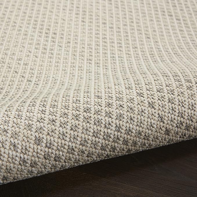 Nourison Home Courtyard Ivory Silver 2'2" x 16' Area Rug - Easy Clean, Non Shedding, Bed Room, Living Room, Dining Room, Kitchen (16' Runner)