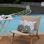 Brown Blue Flower Pillow Covers 16x16 Inch Set of 2 Summer Outdoor Waterproof Decor for Home Patio Funiture Garden Living Room Modern Art Floral Polyester Square Cushion Cover 01F16