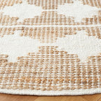 SAFAVIEH Natural Fiber Collection Area Rug - 6' Round, Ivory & Natural, Rustic Farmhouse Style, Handmade Jute & Wool, Ideal for The Living Room, Bedroom, Dining Room (NF511A-6R)