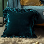 Velvet Throw Pillow Cover Soft Decorative Luxurious Solid Square Cushion Case for Sofa Couch Bedroom Farmhouse,Pack of 2, 18 x 18 Inches, Malachite Green