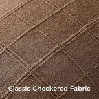 Woaboy Linen Check Throw Pillow Covers Set of 2 - Dark Brown Farmhouse Modern Boho Vintage Decorative Cushion Covers for Sofa Couch Bedroom Living Room Decor 18x18 Inch
