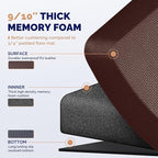 FEATOL Anti Fatigue Mat for Standing, 9/10 Extra Thick Ergonomic Standing Desk Mat, Comfort & Durable Memory Foam Standing Mat at Home,Office All Day (20" x 39", Brown, 1PC)